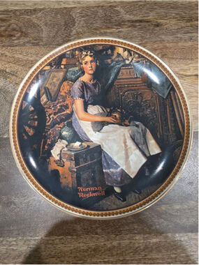 Dreaming In The Attic Collectible Plate Norman Rockwell Knowles Number 7568AQJ